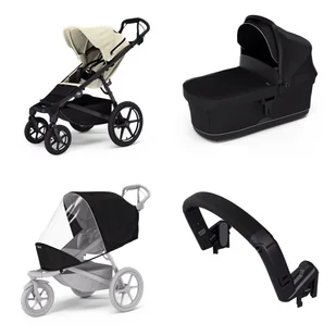 Wózek miejski Thule Urban Glide 4-wheel Soft beige + Bassinet Black SET 4in1 - Wózki dziecięce - miniaturka - grafika 1