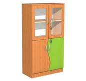 Meble do szkół i przedszkoli - Szafa szkolna z witryną Fala 28, szer. 800 mm - miniaturka - grafika 1