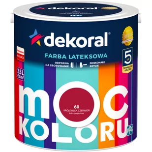 Farba lateksowa Moc Koloru Królewska Czerwień 2,5 l Dekoral - Farby wewnętrzne - miniaturka - grafika 2