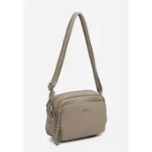 Torebki damskie - Urocza Damska Torebka Ciemny Beż Listonoszka na Ramię LUIGISANTO Skóra Eko - miniaturka - grafika 1