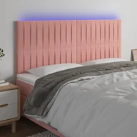 Inne meble do sypialni - vidaXL Zagłówek do łóżka z LED, różowy, 160x5x118/128 cm, aksamit - miniaturka - grafika 1