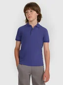 Koszulki dla chłopców - 4F Koszulka polo regular chłopięca - granatowa 134 (8-9 lat) - miniaturka - grafika 1