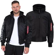 Odzież taktyczna i umundurowanie - Kurtka Alpha Industries MA-1 D-Tec SE 133104 285 - Czarna/Odblaskowa L - miniaturka - grafika 1