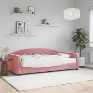 Sofy i kanapy - vidaXL Sofa z materacem do spania, różowa, 90x200 cm, aksamit - miniaturka - grafika 1