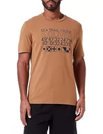 Koszulki męskie - s.Oliver T-shirt męski krótki rękaw brązowy 3XL, brązowy, 3XL - miniaturka - grafika 1