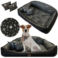 Legowiska dla psów - Legowisko Dla Psa Kanapa Posłanie Muszla 100X75 Cm Wodoodporne Poduszki Pikowane Kość Srebrna - miniaturka - grafika 1