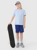 Spodnie i spodenki dla chłopców - 4F Spodenki dresowe chłopięce - niebieskie 122 (6-7 lat) - miniaturka - grafika 1