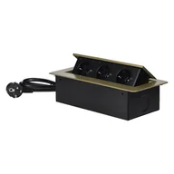 Gniazdka elektryczne - Gniazdo wpuszczane w blat 3x250V OR-AE-1337(GS)/BR schuko - miniaturka - grafika 1