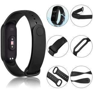 Opaska Alogy Soft Band pasek silikonowy do Xiaomi Mi Band 5 / 6 / 6 NFC / 7 Czarny - Akcesoria do smartwatchy - miniaturka - grafika 1