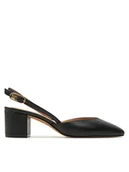 Sandały damskie - Tommy Hilfiger Sandały Pump Slingback Smooth Leather FW0FW08621 Czarny - miniaturka - grafika 1
