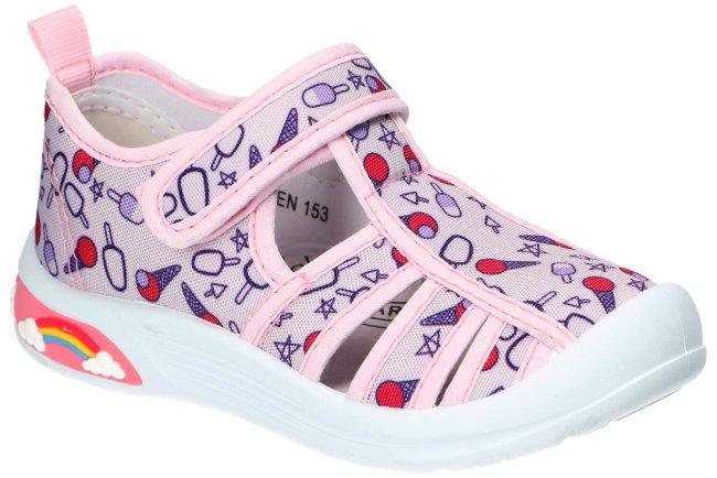 AMERICAN CLUB TEN153 SANDAŁKI KAPCIE TRAMPKI DZIECIĘCE WKŁADKA SKÓRZANA PINK 27