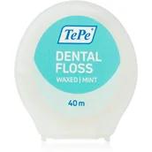 Nici dentystyczne - TePe Dental FLOSS 40m - woskowana, pęczniejąca nitka do zębów o smaku miętowym - miniaturka - grafika 1