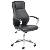 Fotele i krzesła biurowe - Beliani Krzesło biurowe regulowane ekoskóra czarny ADEPT - miniaturka - grafika 1