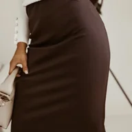 Spódnice - TEMU Elegancka spódnica typu "pencil" Elastyczna , dopasowany krój, jednolity , klasyczna spódnica do pracy dla kobiet na jesień/zimę - miniaturka - grafika 1