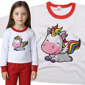 Piżamy dla dziewczynek - Piżama dziecięca Latający Jednorożec Unicorn Tęcza 98/104 - VoloDonum - miniaturka - grafika 1
