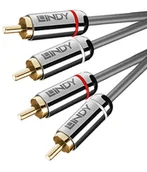 Kable - Lindy Cromo Line 35345 – Kabel 2x RCA - 2x RCA - 1m 1m ✦ SALON ✦ ZAPYTAJ O RABAT ✦ RATY 30x0% - miniaturka - grafika 1