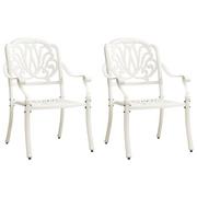 Fotele i krzesła ogrodowe - vidaXL Lumarko Krzesła ogrodowe 2 szt., odlewane aluminium, białe! 315569 - miniaturka - grafika 1