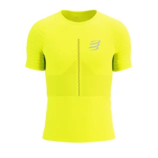 Bielizna sportowa męska - COMPRESSPORT Koszulka biegowa RACING SS T-SHIRT safe yellow - grafika 1