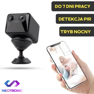 Kamera A2 WI-FI Detekcja PIR oraz Tryb Nocny (Podgląd Online) - Minikamery i aparaty szpiegowskie - miniaturka - grafika 1
