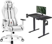 Fotele gamingowe - Fotel Diablo Chairs X-One 2.0 Normal biały + EGON 1100 Czarne 110 cmx60 cm - miniaturka - grafika 1