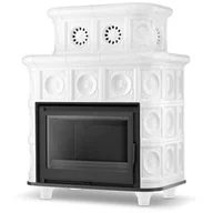 Piece i kotły grzewcze - HIGHER Piec kominek piecyk koza kaflowy ceramiczny ASPEN biały - miniaturka - grafika 1