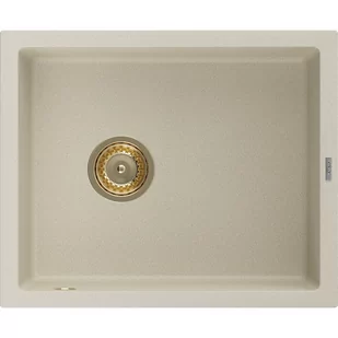 Mexen Pedro zlewozmywak granitowy 1-komorowy 560 x 460 mm, beżowy, syfon złoty - Zlewozmywaki - miniaturka - grafika 1