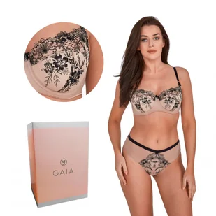 Biustonosz z haftem Semi-Soft Mercy 1222 półusztywniany beżowy 75I - Biustonosze - miniaturka - grafika 1