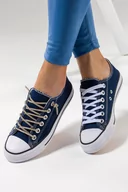 Trampki damskie - Granatowe trampki damskie buty sportowe z wymiennymi ozdobnymi sznurówkami Casu GA8030-5-39 - miniaturka - grafika 1