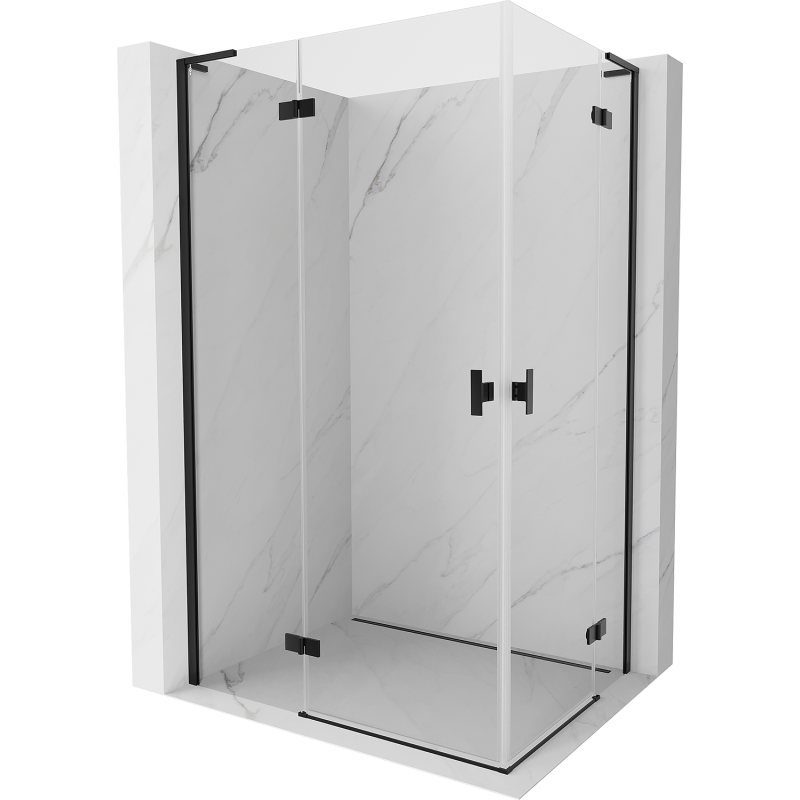 Mexen Mist-H L Duo kabina prysznicowa uchylna 110 x 70 cm, transparent, czarna - 8A5L-110L-070P-70-00