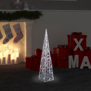vidaXL vidaXL Akrylowy stożek dekoracyjny, zimne białe LED, 60 cm - Oświetlenie świąteczne - miniaturka - grafika 1