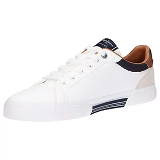 Trampki męskie - Pepe Jeans Męskie trampki Kenton Court, 800 WHITE, 46 EU - grafika 1