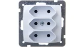 Gniazdka elektryczne - Ospel elektro Gniazdo Potrójne EURO - Karo GP-3S/M/00 - miniaturka - grafika 1