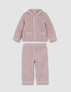 Piżamy chłopięce - Gocco Pijama Nude Cuadro Vichy De Gasa zestaw piżamowy dla chłopców, nude, 12-18 miesi?cy - miniaturka - grafika 1