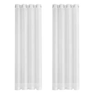 2 PIECES Zasłona Nowoczesna Prosta Wodoodporna Jednokolorowa Trilon Przezroczysta Perforowana Ochrona przeciwsłoneczna Antiple UV Tkanina zasłonowa - Zasłony - miniaturka - grafika 1