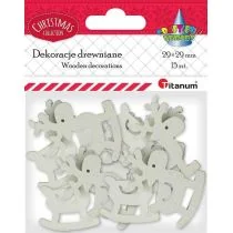 Titanum Dekoracje Drewniane Renifery Na Biegunach 15szt Białe Craft-fun Series - Pozostałe akcesoria dla plastyków - miniaturka - grafika 2