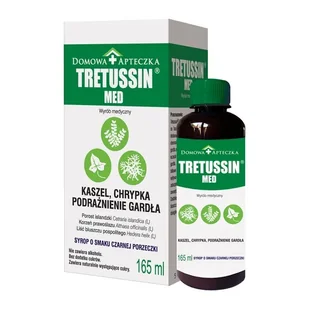 DOMOWA APTECZKA Tretussin Med syrop o smaku czarnej porzeczki 165 ml Domowa Apteczka - Przeziębienie i grypa - miniaturka - grafika 1