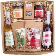 Zestawy upominkowe - Naturalny KOSZ prezentowy świąteczny syropy, napary i miody Duży - miniaturka - grafika 1