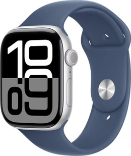 Apple Watch 10 GPS 46mm z aluminium srebrnym pasek sportowy M/L Niebieski - Smartwatch - miniaturka - grafika 1