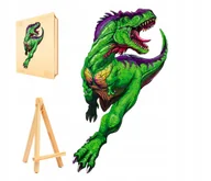 Puzzle - PUZZLE DREWNIANE DUŻE 209 ELEMENTÓW T-REX DINOZAUR W DREWNIANYM PUDEŁKU - miniaturka - grafika 1