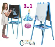 Zabawki kreatywne - KOPCIUSZEK Duża Drewniana Tablica Sztalugowa Dwustronna Kredowa Mazakowa 3w1 DISNEY - miniaturka - grafika 1