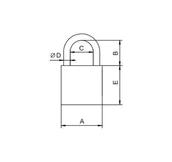 Kłódki - LOB Kłódka zasuwkowa żeliwna KS-60 brąz - miniaturka - grafika 1