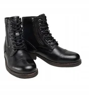 Botki męskie - PEPE JEANS CZARNE SKÓRZANE TRZEWIKI NA SZNUROWANIE I ZAMEK 44 AWE - miniaturka - grafika 1