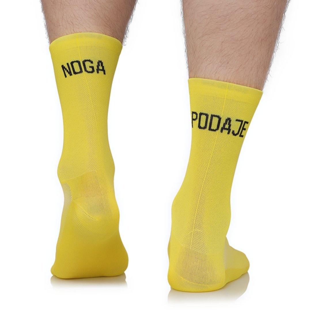 Skarpety rowerowe, kolarskie Todo Cycling Pro NOGA PODAJE, termoaktywne, żółte, sportowe, 47-50