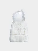 Czapki dla dzieci - 4F Czapka zimowa dziewczęca - biała Uniwersalny - miniaturka - grafika 1