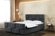 Łóżka - Łóżko skrzyniowe z nakładką na materac Zefir, wiele kolorów Antracyt 180x200 cm - miniaturka - grafika 1