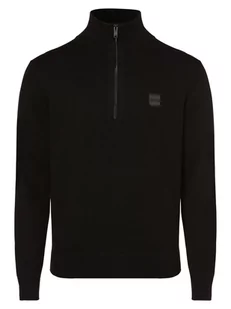 BOSS Orange - Sweter męski z dodatkiem kaszmiru  Kanobix, czarny - Swetry męskie - miniaturka - grafika 1