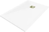Brodziki prysznicowe - Mexen Stone+ brodzik kompozytowy prostokątny 80 x 70 cm, biały, maskownica złota - 44107080-G - miniaturka - grafika 1