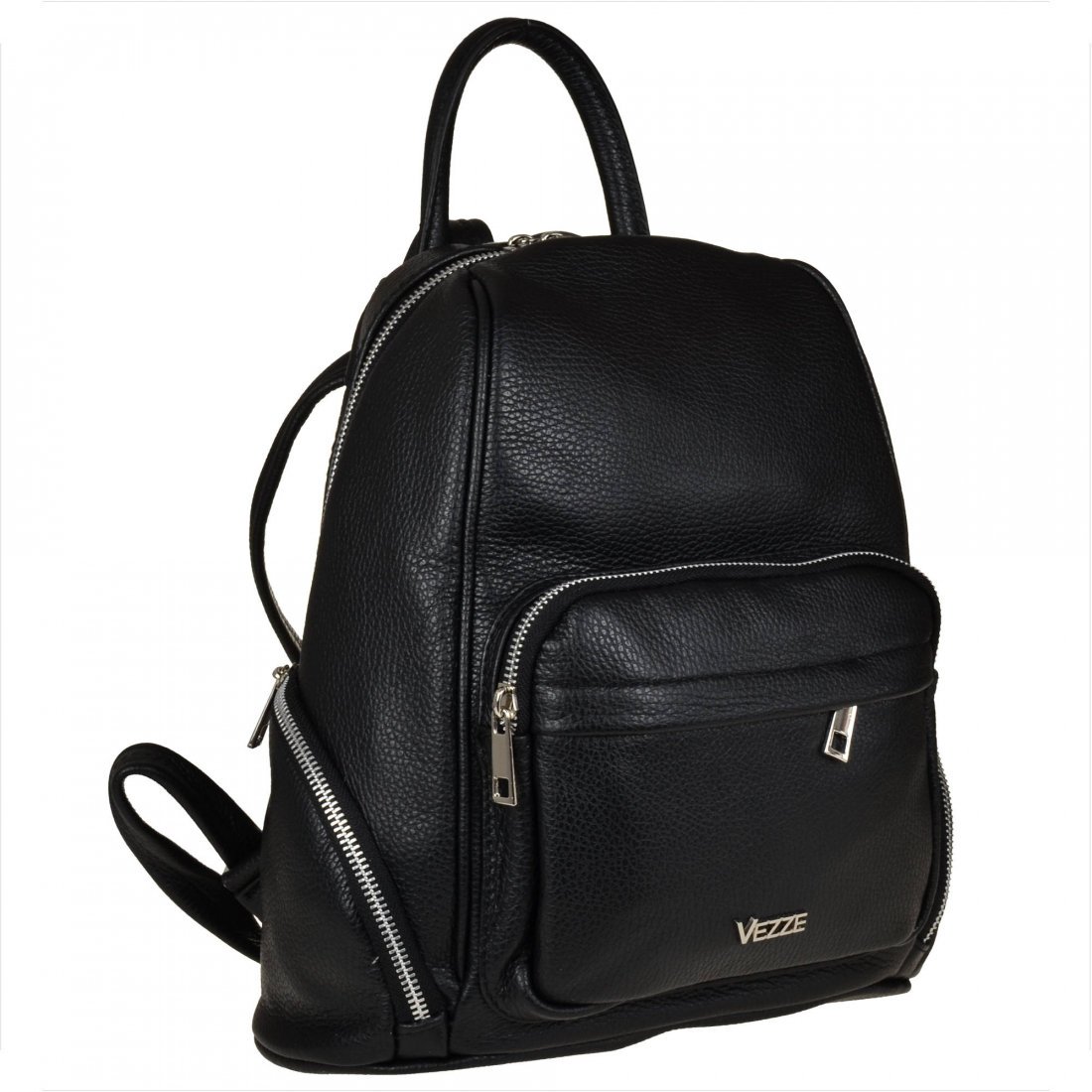 VEZZE Plecak skórzany czarny rozmiar L