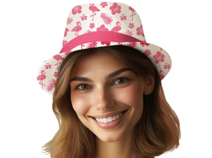 Kapelusz hawajski Flamingi - 1 szt. - Dodatki do strojów karnawałowych - miniaturka - grafika 1