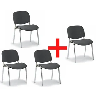 Fotel biurowy, krzesło biurowe Antares Krzesło konferencyjne VIVA chrom 3+1 GRATIS, szare 280584 - Fotele i krzesła biurowe - miniaturka - grafika 1